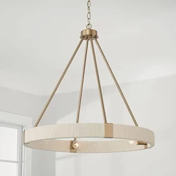 Delaney Modern Hand-Wrapped Rope Round Chandelier