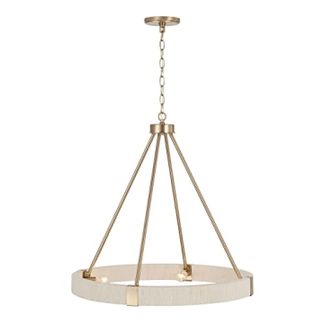 Delaney Modern Hand-Wrapped Rope Round Chandelier