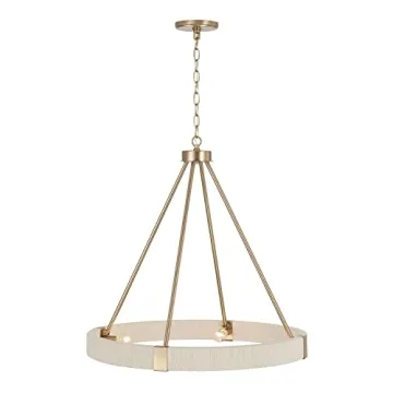 Delaney Modern Hand-Wrapped Rope Round Chandelier