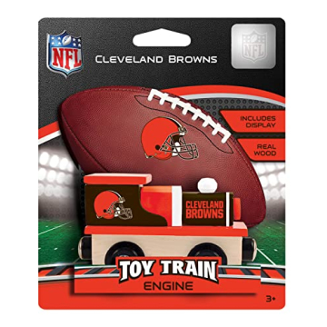 Cleveland Browns Real Wood Toy Train for Ages 3+
