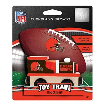 Cleveland Browns Real Wood Toy Train for Ages 3+