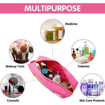 Preppy Chenille Patch Makeup Bag - Waterproof Organizer