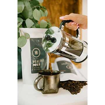 Healthy Bean Organic Espresso Coffee Beans Whole - Low Acid for Sensitive Stomachs, Strong, Rich Flavor, Clean and Healthy - USDA Organic, Espresso Coffee Beans, 11oz