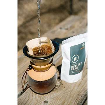 Healthy Bean Organic Espresso Coffee Beans Whole - Low Acid for Sensitive Stomachs, Strong, Rich Flavor, Clean and Healthy - USDA Organic, Espresso Coffee Beans, 11oz
