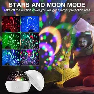 Joycabin Night Light for Kids, 2 in 1 Star Projector & Ocean Undersea Lamp,Rotating 8 Color Changing LED Night Lights Projector for Kids Baby Bedroom Decoration