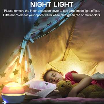Joycabin Night Light for Kids, 2 in 1 Star Projector & Ocean Undersea Lamp,Rotating 8 Color Changing LED Night Lights Projector for Kids Baby Bedroom Decoration