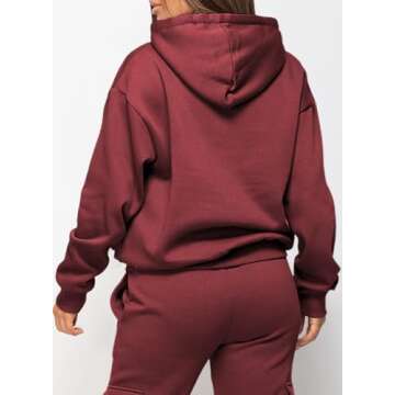 Eytino Plus Size Oversized Sweatshirt for Women Long Sleeve Hoodies Tops with Two Pockets,5X Burgundy