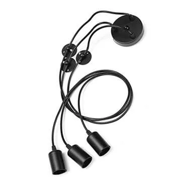 3 Heads Pendant Lamp Lighting Vintage Edison Triple Heads Adjustable DIY Ceiling Spider Lamp E27 Edi...