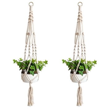Handmade Macrame Plant Hangers Set of 2 for Stylish Home Decor