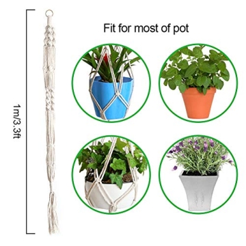 Handmade Macrame Plant Hangers Set of 2 for Stylish Home Decor