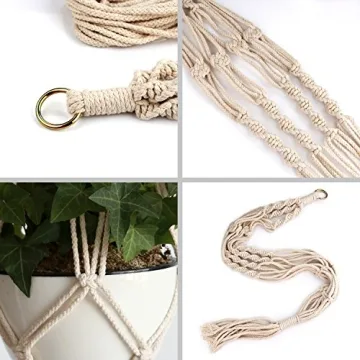 Handmade Macrame Plant Hangers Set of 2 for Stylish Home Decor