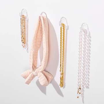 Jetec 60 Pieces Adhesive Hooks Wall Hooks Christmas Window Hanger Ring Hanger Adhesive Hanging Hooks with Non Marking Sticker for Kitchen Bathroom Bedroom Office, Transparent