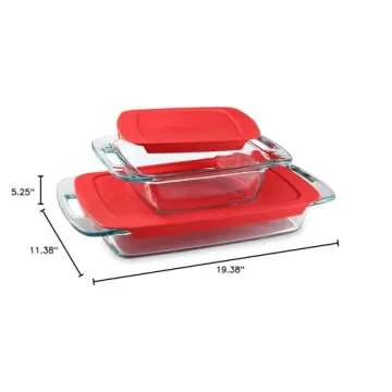 Pyrex Extra Large 4-Piece Glass Baking Dish Set