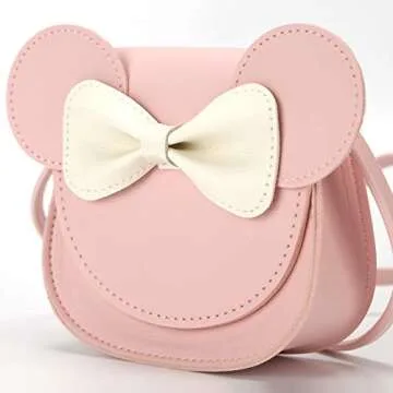 Adorable QiMing Little Mouse Ear Bow Crossbody Purse for Kids