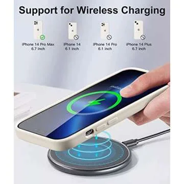 Cousper [5 in 1 Compatible with iPhone 14 Pro Max Case, with 2 Pack Screen Protector + 2 Pack Camera Lens Protector, Silicone Shock-Proof Phone Case [Anti-Scratch Microfiber Lining], White Stone