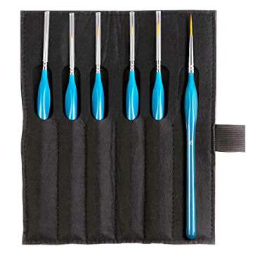 BOSOBO Miniature Paint Brushes Detail Set, 6 Pcs Fine Tipped Small Artist Paintbrushes for Acrylic O...