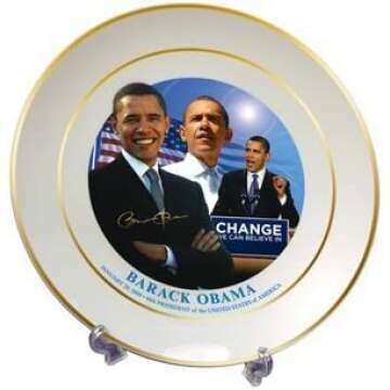 Barack Obama Commemorative Inauguration Plate with Stand - Celebrate History