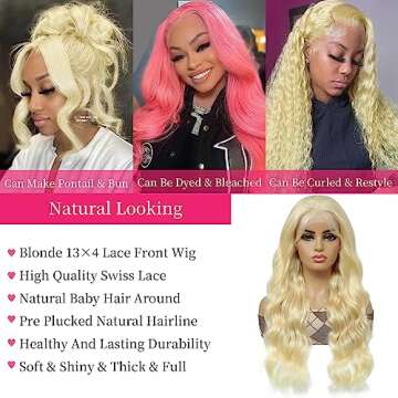 Starrain 13x4 613 Lace Front Wig Human Hair 180% Density 20 Inch Blonde Human Hair Lace Front Wigs Pre Plucked With Baby Hair Human Hair HD Lace Front Wigs For Black Women