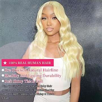 Starrain 13x4 613 Lace Front Wig Human Hair 180% Density 20 Inch Blonde Human Hair Lace Front Wigs Pre Plucked With Baby Hair Human Hair HD Lace Front Wigs For Black Women