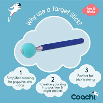 Coachi Target Stick, Telescopic Design with Large Ball for Target, Dog Accessory for Clicker & Agili...