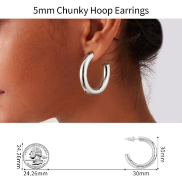 Gacimy Chunky Gold Hoop Earrings for Women Jewelry