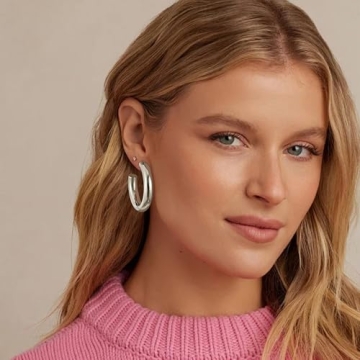 Gacimy Chunky Gold Hoop Earrings for Women Jewelry