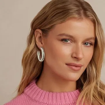 Gacimy Chunky Gold Hoop Earrings for Women Jewelry