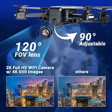 Contixo F22 FPV Drone with 2K Camera - Ideal for Beginners, Fun for All Ages! 4K Still Images, GPS F...