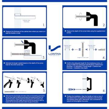 LONTAN 6 Pack Kitchen Cabinet knobs Gold knobs Square Brushed Brass Cabinet Hardware for Bathroom Brushed Gold Handles for cabinets and Drawers