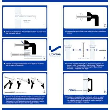 LONTAN 6 Pack Kitchen Cabinet knobs Gold knobs Square Brushed Brass Cabinet Hardware for Bathroom Brushed Gold Handles for cabinets and Drawers