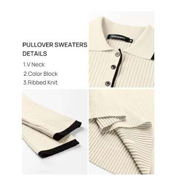 MEROKEETY Women's Long Sleeve V Neck Sweater Dress Button Ribbed Knit Slim Fit Elegant Maxi Dresses, Beige, S