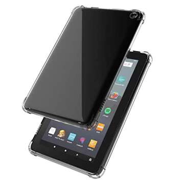 Dteck Clear Back Cover Case for Amazon Kindle Fire 7 Tablet 12th Generation (2022 Release),Ultra Lightweight Slim Shell Durable Silicone Protective Case for Kindle Fire 7 inch Tablet 12th Generation