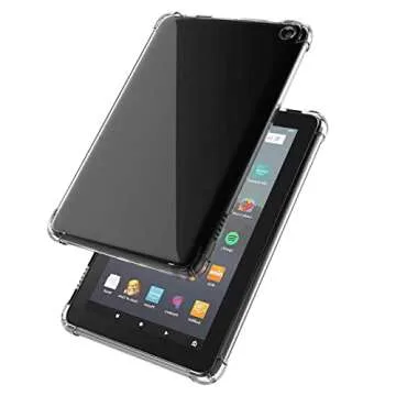 Dteck Clear Back Cover Case for Amazon Kindle Fire 7 Tablet 12th Generation (2022 Release),Ultra Lightweight Slim Shell Durable Silicone Protective Case for Kindle Fire 7 inch Tablet 12th Generation