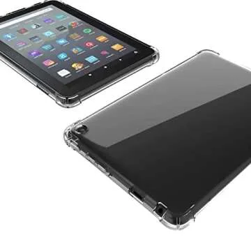 Dteck Clear Back Cover Case for Amazon Kindle Fire 7 Tablet 12th Generation (2022 Release),Ultra Lightweight Slim Shell Durable Silicone Protective Case for Kindle Fire 7 inch Tablet 12th Generation