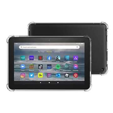 Dteck Clear Back Cover Case for Amazon Kindle Fire 7 Tablet 12th Generation (2022 Release),Ultra Lightweight Slim Shell Durable Silicone Protective Case for Kindle Fire 7 inch Tablet 12th Generation