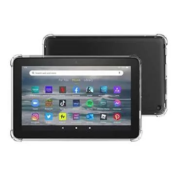 Dteck Clear Back Cover Case for Amazon Kindle Fire 7 Tablet 12th Generation (2022 Release),Ultra Lightweight Slim Shell Durable Silicone Protective Case for Kindle Fire 7 inch Tablet 12th Generation