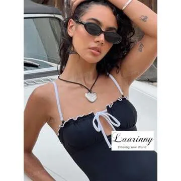 Laurinny Small Oval Sunglasses for Women Men Trendy 90s Retro Leopard Black Skinny Glasses