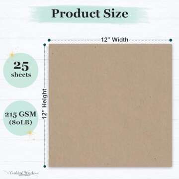 Cardstock Warehouse Speckletone Kraft Brown Card Stock Paper – 25 Sheets, 12 x 12", 80 lb/215 gsm ...