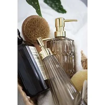 EMPO Elegant Clear Glass Soap Dispenser for Home Decor