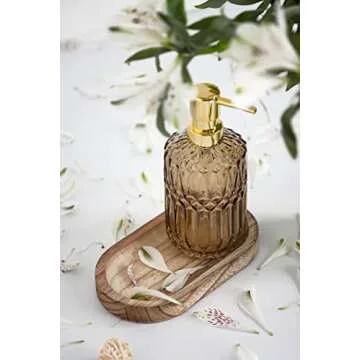 EMPO Elegant Clear Glass Soap Dispenser for Home Decor