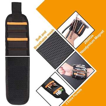 Magnetic Wristband Tool Holder with Strong Magnets