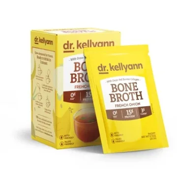 Dr. Kellyann French Onion Bone Broth Packets (7 Servings) – 16g Protein, Grass-Fed Hydrolyzed Coll...