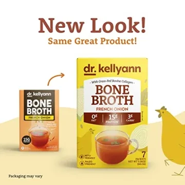 Dr. Kellyann French Onion Bone Broth – 7 Servings, Collagen Boost