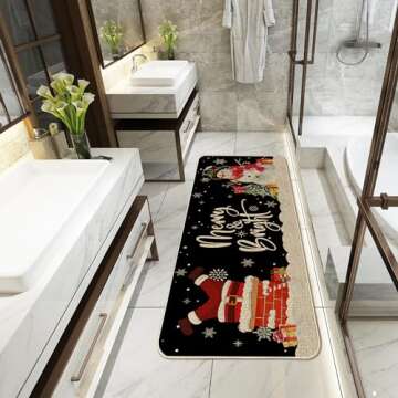 pinata Christmas Kitchen Rugs and Mats Set of 2 - Christmas Rugs Farmhouse Christmas Kitchen Decor, ...