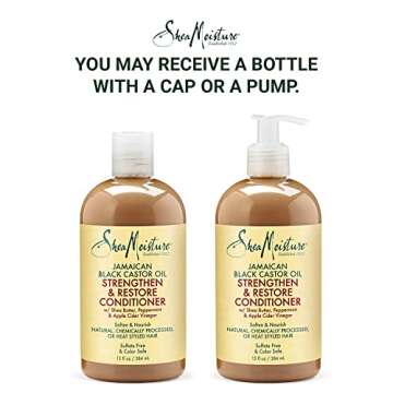 SheaMoisture Jamaican Black Castor Oil Hair Care Set: 16oz Growth Shampoo, 13oz Strengthening Conditioner, 11.5oz Leave-In Treatment, 12oz Restorative Masque for Curly Hair