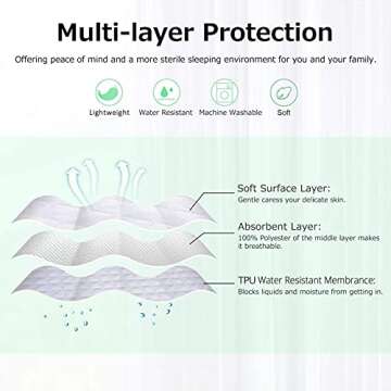 AwsumPick King Mattress Protector Soft Quilted Fitted Breathable Waterproof Mattress Pad Cover Bed W...