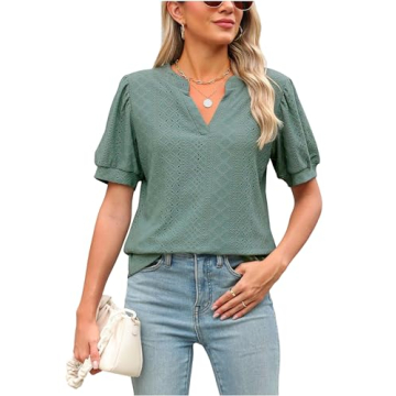Stylish Women's Puff Sleeve Summer Tops for Casual Wear