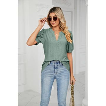 Stylish Women's Puff Sleeve Summer Tops for Casual Wear
