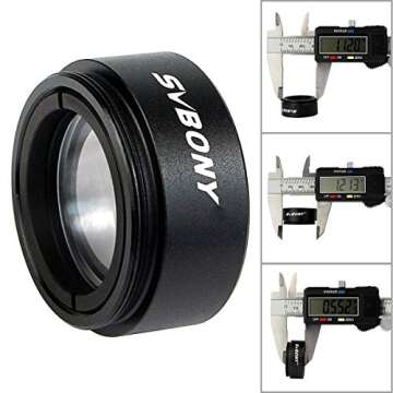 SVBONY 0.5X Telescope Focal Reducer 1.25 inches Filter Thread 28x0.6mm on Both Sides Reduces The Foc...