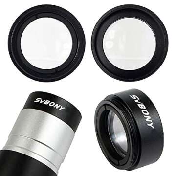 SVBONY 0.5X Telescope Focal Reducer 1.25 inches Filter Thread 28x0.6mm on Both Sides Reduces The Focal Length for Telescope Eyepiece Astronomical